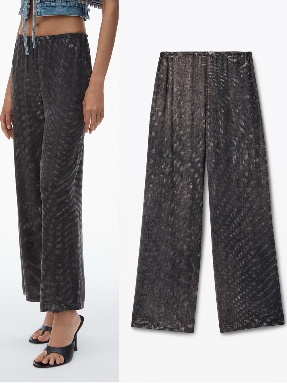 NWT Alexander Wang Crystal Hotfix Slim Relaxed-Fit Pants $1,395 6